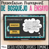Proceso de escritura Ensayo PowerPoint | Outline to Essay Spanish