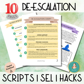 Preview of De-escalation SEL, Scripts, and Hacks, Non-compliance, Behavior Strategies