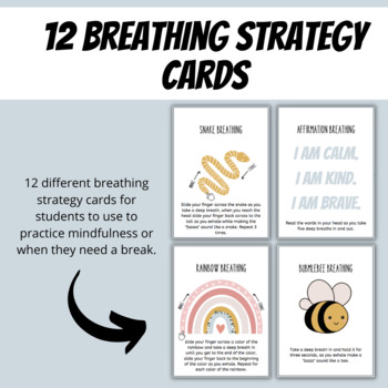 Preview of De-escalation and Calm Down Break Breathing Cards