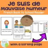 De mauvaise humeur | French Back to School Reader | Printa