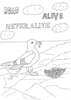 Preview of Dead, Alive, Never Lived: Ocean Theme: Seagull Worksheet to Colour I