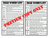 Dead Words List for Interactive Notebook
