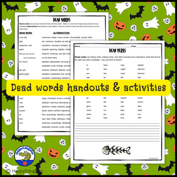 Halloween Writing Dead Words Lists And Funeral Activities By