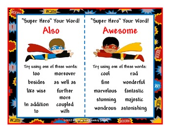 Preview of Dead/Boring Words: Super Hero Your Words ( Theme)