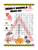 Deadly Animals Near Us! - Word Search Puzzles