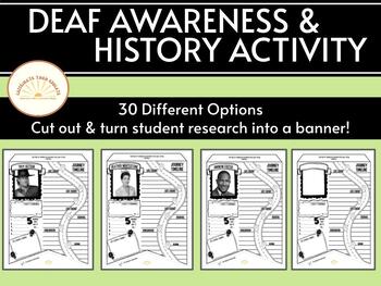 Preview of Deaf Awareness & History Banner Research Activity