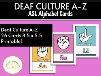 Preview of Deaf Culture A-Z Alphabet Cards - American Sign Language