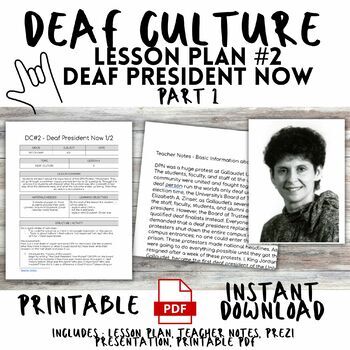 Preview of Deaf Culture Lesson Plan #2 - Deaf President Now (Part 1)