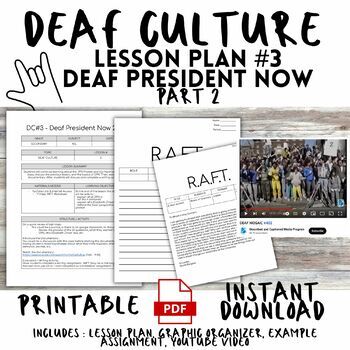 Preview of Deaf Culture Lesson Plan #3 - Deaf President Now (Part 2)