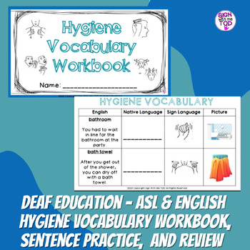 Preview of Deaf Education - ASL and English Hygiene Vocabulary and Sentences Review