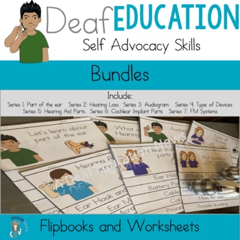 Preview of Deaf Education Self Advocacy Series 1-7 flip book Bundles