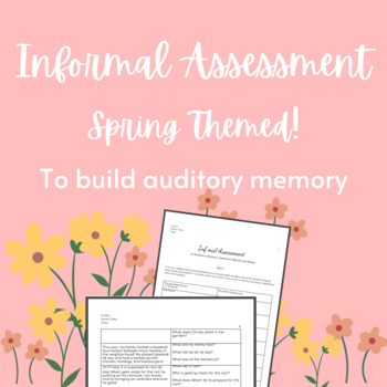 Preview of Deaf/Hard of Hearing Informal Assessment Auditory Memory: Spring Themed!