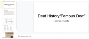 Preview of Deaf History/ Famous d/Deaf Tabletop Tweets