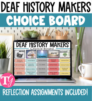 Preview of Deaf History Makers Choice Board - Deaf History Month - Famous Deaf People Lesso