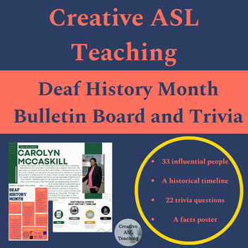 Preview of Deaf History Month Posters, Timeline and Triva