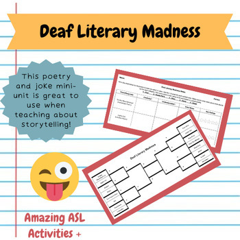 Preview of Deaf Literary Madness! (10 Day Mini-Unit!)