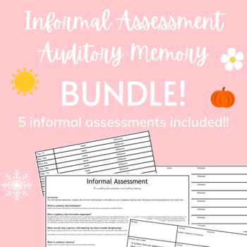 Preview of Deaf and Hard of Hearing Informal Assessment Printable All Four Seasons BUNDLE!