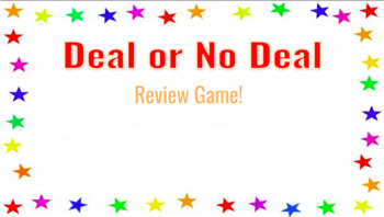 Preview of Deal or No Deal Review Game Template