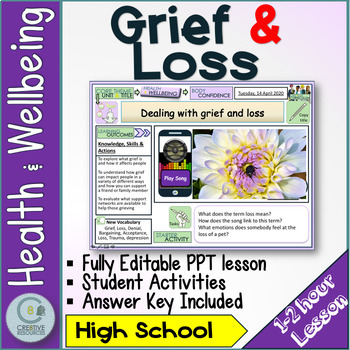 Preview of Dealing with Grief, Loss and Death / Bereavement  - SEL Lesson