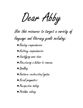 Preview of Dear Abby Letters