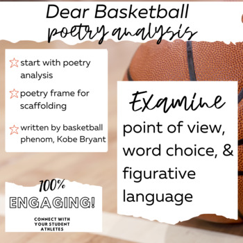 Preview of Dear Basketball: A Poem Activity Inspired by Kobe Bryant