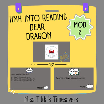 Preview of Dear Dragon Quiz - Grade 3 HMH into Reading