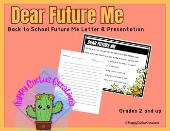 Preview of Dear Future Me Letter- Back to School Growth Mindset