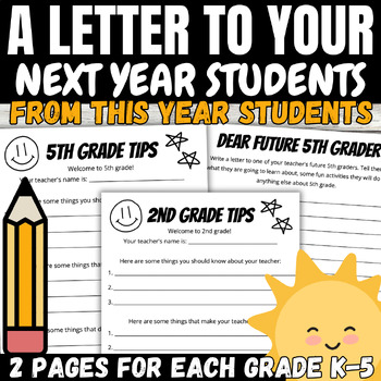 Preview of End of the Year May Writing Activity Advice Letter to Next Year's Students