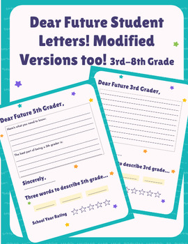 Preview of Dear Future Student writing templates- End of the year- Digital AND Printable!