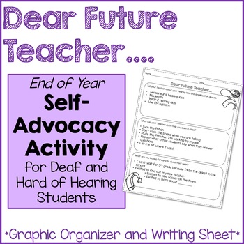 Preview of Dear Future Teacher Self-Advocacy Activity