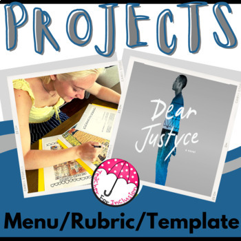 Preview of Dear Justyce Nic Stone Projects/Menu/Rubric/Templates/Editable
