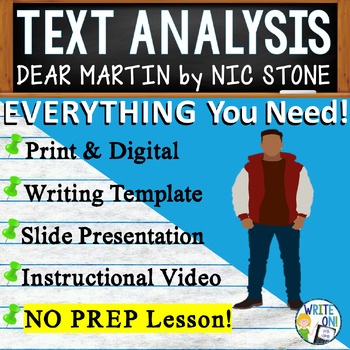 Preview of Dear Martin by Nic Stone - Text Based Evidence - Text Analysis Essay Writing
