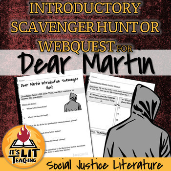 Preview of Dear Martin Introduction QR Code Scavenger Hunt and Web Quest Distance Learning