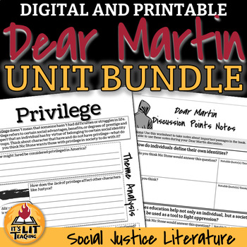 Preview of Dear Martin by Nic Stone Unit Bundle | Printable & Digital