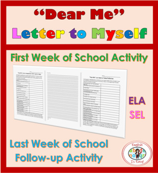 Preview of Dear Me (Letter to Myself) Back To School Activity/End of Year Activity