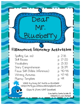 Dear Mr Blueberry Supplemental Materials By Jacobs Teaching Resources