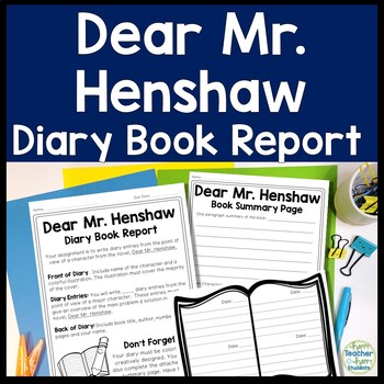 Preview of Dear Mr. Henshaw Book Report Project: Diary from a Character's Point of View