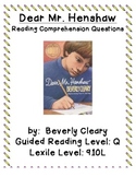 Dear Mr. Henshaw Comprehension Discussion Questions