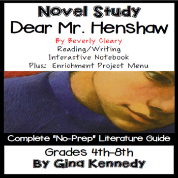 Preview of Dear Mr. Henshaw Novel Study & Project Menu; Plus Digital Option