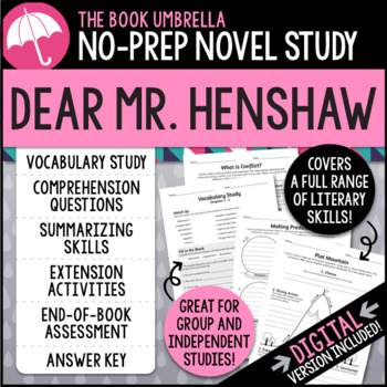 Preview of Dear Mr. Henshaw Novel Study { Print & Digital }