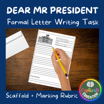 Preview of Dear Mr President Formal Letter Writing Activity Worksheets