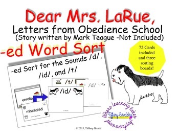 Preview of Dear Mrs. LaRue, Letters from Obedience School suffix -ed word sort