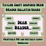 Dear Reader Taylor Swift Inspired READING Bulletin Board EDITABLE