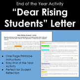 Dear Rising Student Letters | End of the Year Activity | S