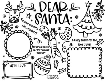 Preview of Dear Santa Activity / Letter to Santa {By Teaching Tutifruti}