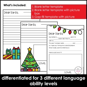 Dear Santa - Christmas Letter Writing Template Kit for ESL