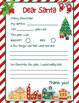 Dear Santa Christmas Writing Activity by Enjoy Learning with Genchi