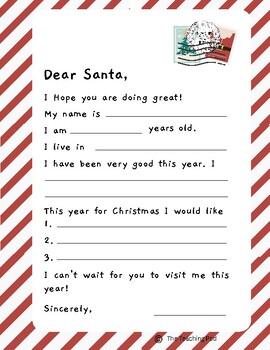 Preview of Dear Santa Letter