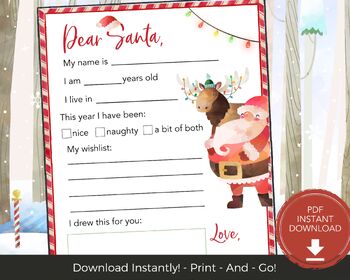 Dear Santa - Christmas Letter Writing Template Kit for ESL