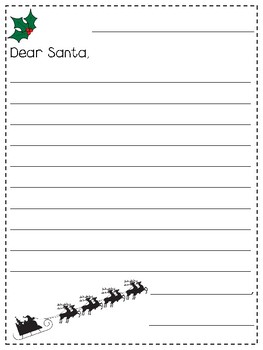 Dear Santa Letter Writing Template by Megan Joy | TpT